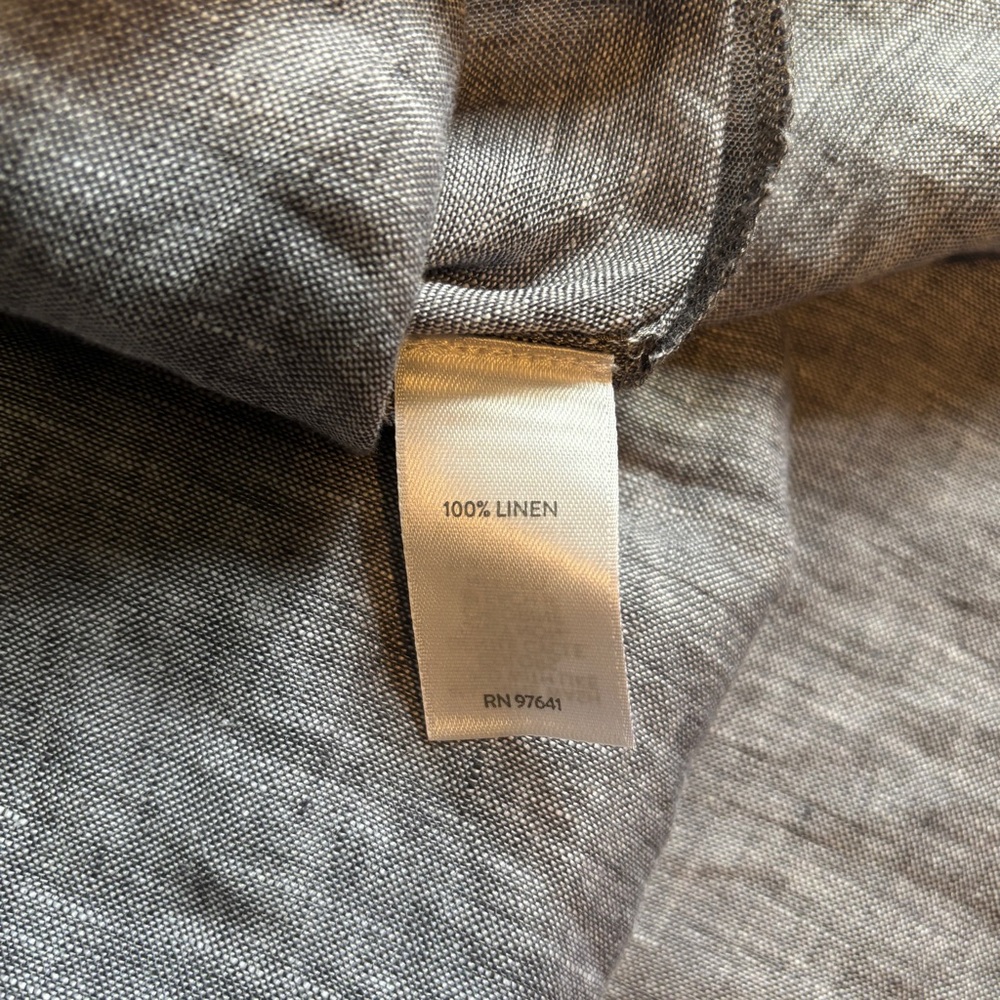 Pure Jill Gray Blue Linen Blouse - Picture 5 of 7